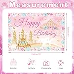 Princess Birthday Party Supplies Backdrop Pink Royal Castle Birthday Photography Background, for Girls Princess Birthday Baby Shower Party Decorations 70 x 47 Inches - Image 2