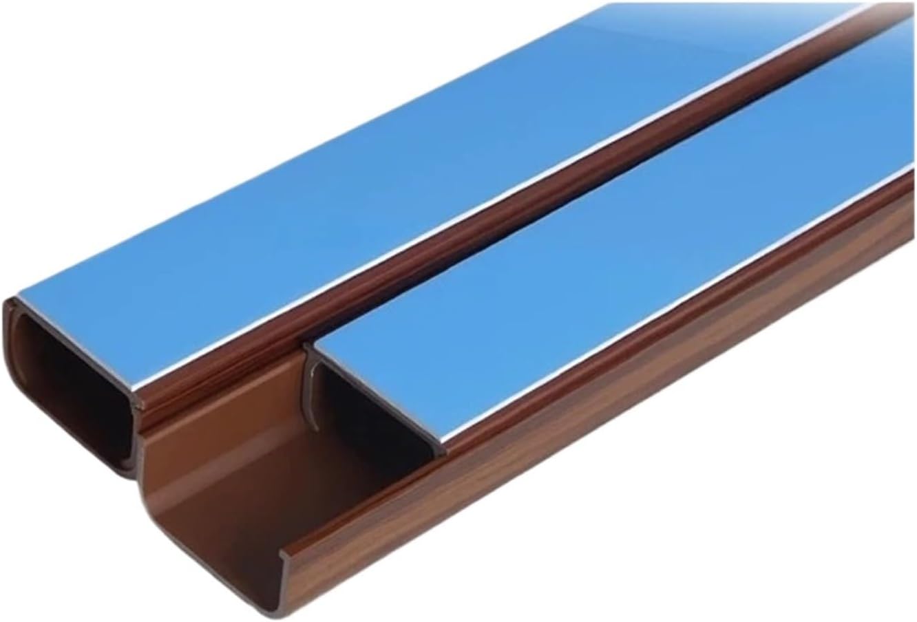 8 Pcs Floor Cord Cover Wood Cable Tray Indoor Exposed PVC Material Protective Sleeve Cable Tray