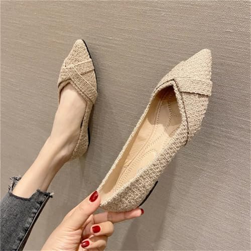 Women Pointed Toe Flats Shoes Spring Summer Simple Workwear Shoes2