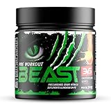 Pré-Treino Beast 300g - 3VS Nutrition - Ultra concentrado - Promove vasodilatação, recuperação energética, aumento de óxido nítrico, desintoxicação e melhora de concentração e foco (Laranja)