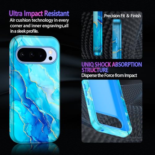Coque Google Pixel 10 MagSafe antichoc de couleur céleste pour femme