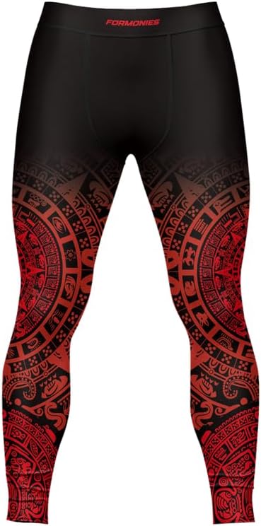 Aztec Men Jiu Jitsu Spats Grappling Tight-fit Compression Leggings for Men MMA BJJ Workout