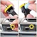 Sunflower Car Accessories Sunflower Steering Wheel Cover with 2 Pieces Cute Sunflowers Keyring and 2 Piece Car Vent Sunflowers (Black Background)