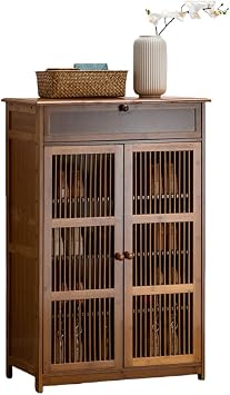 Stylish Large Capacity Wooden Shoe Cabinet, Shoe Cabinet, Natural Bamboo Thin Storage Box, Space Saving Design, Perfect for Entryway or Living Room, Large Capacity, Breathable, Organize Your