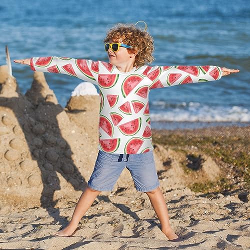 Image of CaTaKu Boys Swim Shirt Long Sleeve Rash Guard for Boys Toddler Rashguard Water Sun Shirt UPF+ 50 Swimwear