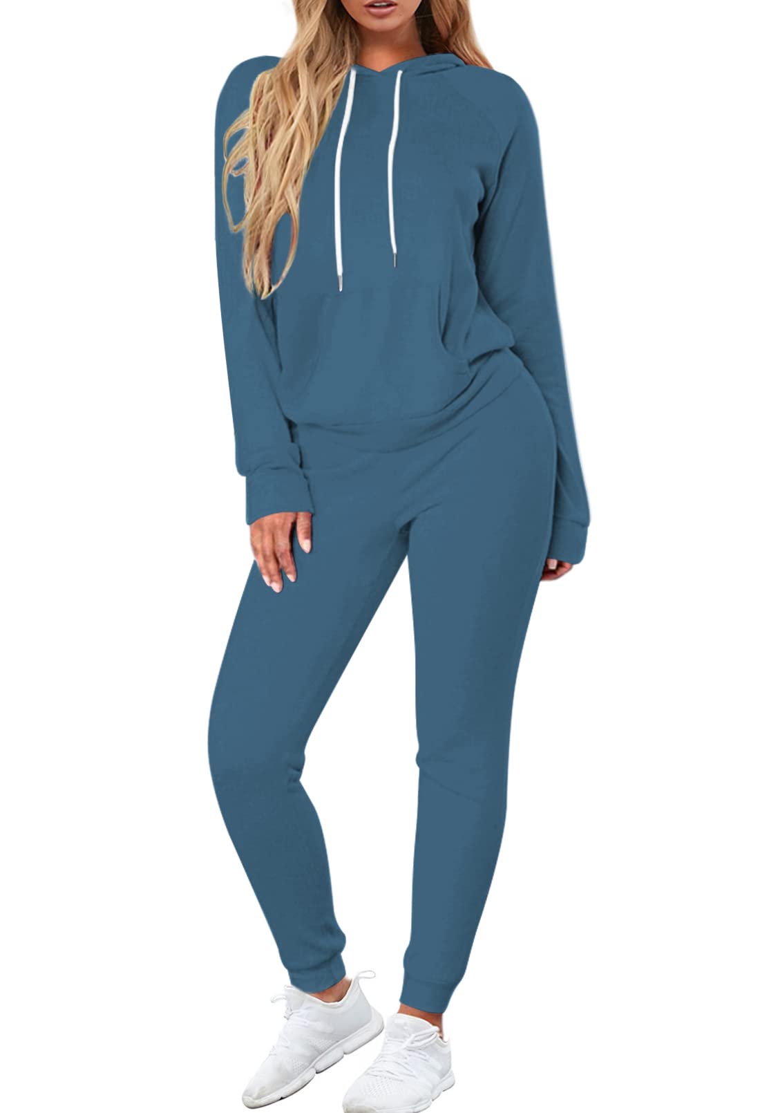Selowin Women Casual Sweatsuit Pullover Hoodie Sweatpants Sport Outfits Jogger Set