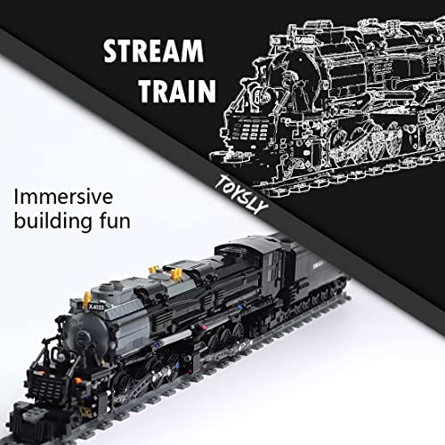 Toysly Badboy Steam Train Building Kit, Collectible Steam Locomotive Display Set, Large Train Set With Train Tracks, Top Present For Train Lovers (1608 Pcs) #TOP2