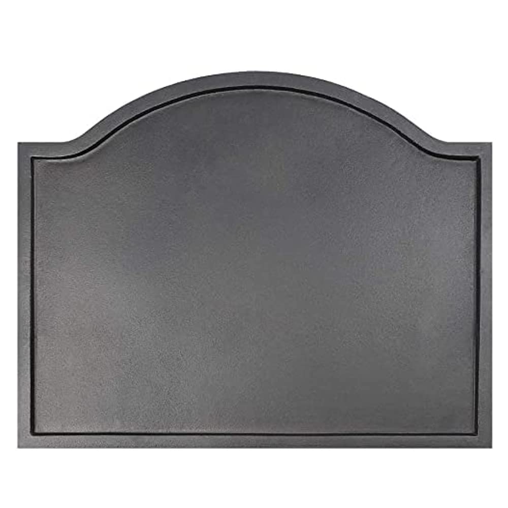 Oakestry Plain Design Cast Iron Fireback with Matte Black Finish,Traditional Decorative Firebacks, Small