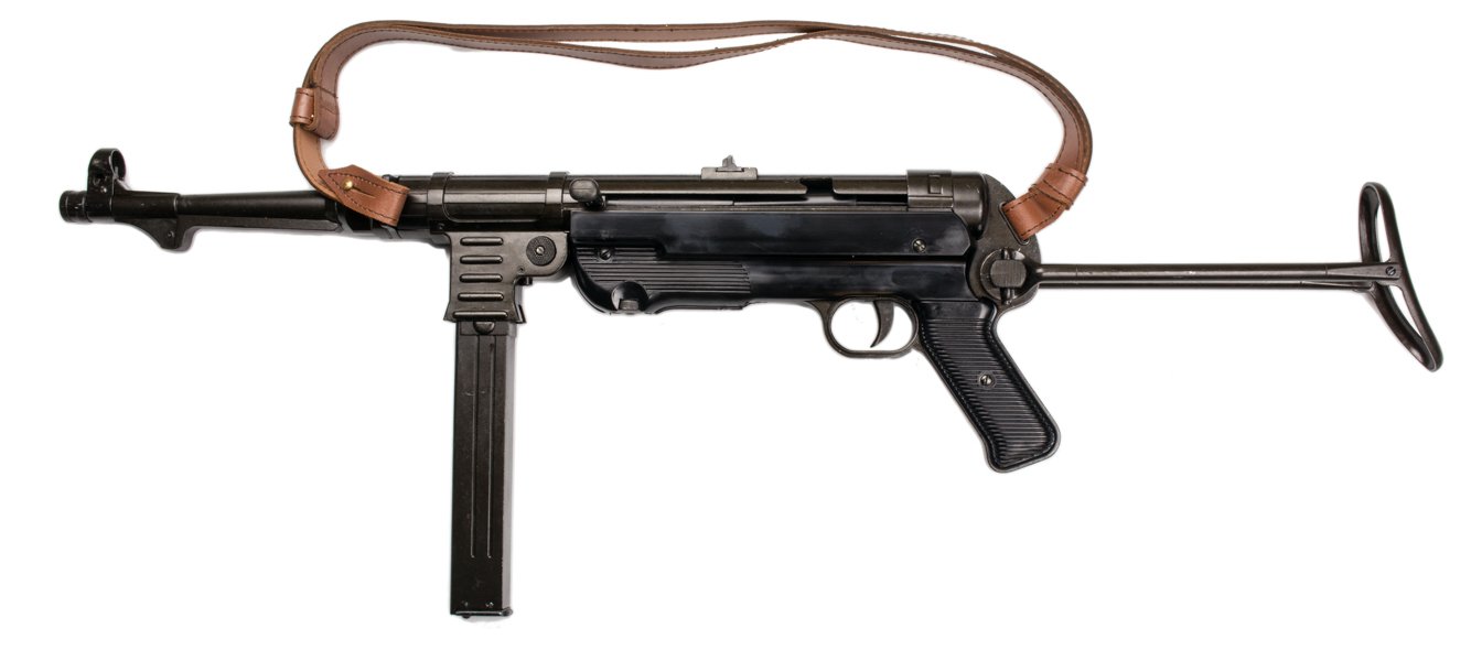 Denix deutsche MP 40" Schmeisser mit Gurt zerlegbare Metal Deko-Waffe, Unisex