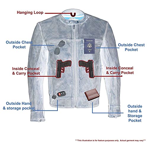 Image of Milwaukee Leather Men's Black Cowhide Quilted Pattern Scooter Style Racing Jacket MLM1545