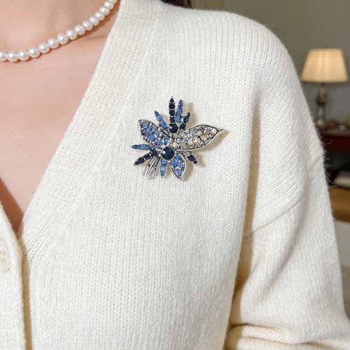 Image of Rhinestone Sunflower Brooch Pin for Women Red Black Purple Large Flower Broochs Snowflake Brooch Marquise Wreath Brooches Jewelry