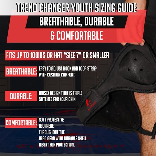 Trend Changer Wrestling Headgear for Kids, Adults Adjustable for BJJ, Grappling, Kickboxing, MMA, Sparring, Training, Jiu Jitsu Cauliflower Ear Helmet (Teens/Adults (25\" Max Head Circumference)) - Thumbnail 6