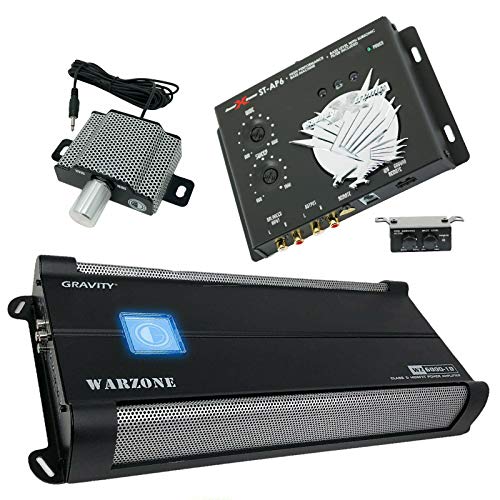 Gravity 6000.1D Class D Car Amplifier - 6000 Watts, 1 Ohm Stable, Digital, Monoblock, Mosfet Power Supply, Great for Subwoofers (2nd Generation) with SoundXtreme AP6 Bass Machine Bundle