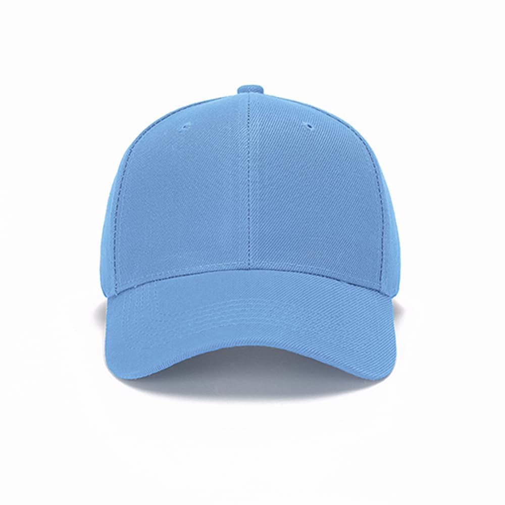 ZH Gorra de béisbol ajustable lisa, lote de 12 gorras unisex con diseño en blanco