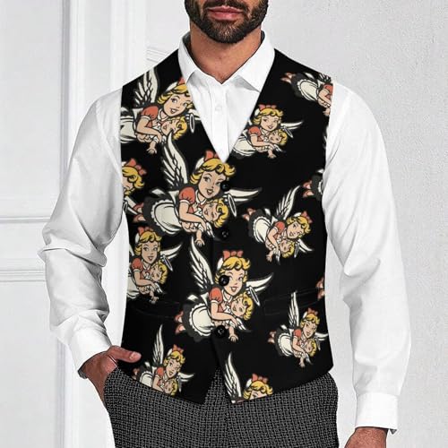 Guardian-Angels Men's Suit Vest Slim Fit Business Dress Party Pattern Waistcoat Vest Top2