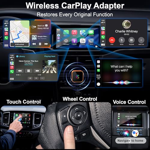 Image of 2026 Wireless CarPlay Adapter for iPhone & Android Wired to Wireless CarPlay & Android Auto Plug and Play Fast Auto Reconnect Stable Control Compatible for iOS 10+ & Android11+
