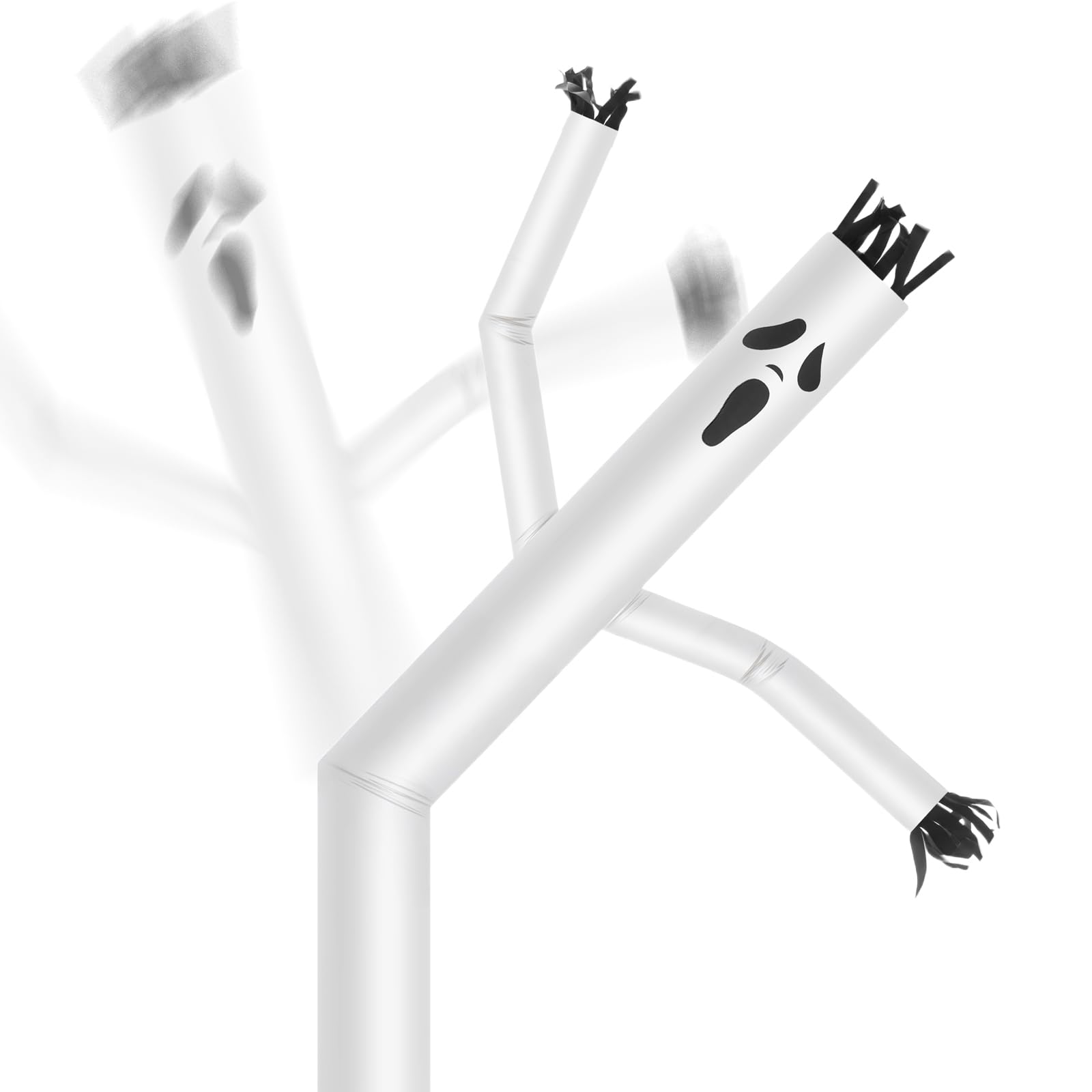 20ft White Ghost Sky Air Puppet Dancer Inflatable Arm Flailing Tube Man Attachment - Wacky Wavy Wind Flying Dancing Man for DIY Stand Out Halloween Advertising