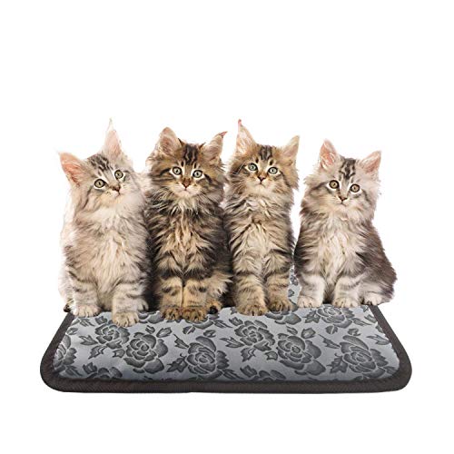 IMURZ Pet Electric Heating Pad Warming Mats Waterproof Anti Chew Cord With Variable Heat Control Low Voltage Electrically Heated Pet Pad for Cat,Dog,Newborn Pups and Kittens (45 * 45 CM)