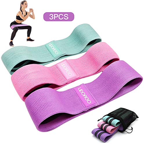 LIDOFIGO Fitnessbänder Set 3 Resistance Bands Widerstandsbänd Gymnastikband Trainingsband Yogaband für Beintraining unterstützen Muskelaufbau Krafttraining und Klimmzüge