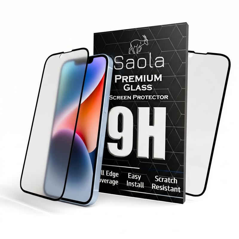 Image of Saola HD Matte Tempered Glass With 18H Hardness For Apple Iphone 14 Pro (Pack Of 2) with Hassle-less Installation Kit. Full screen Coverage. 6.1 inch