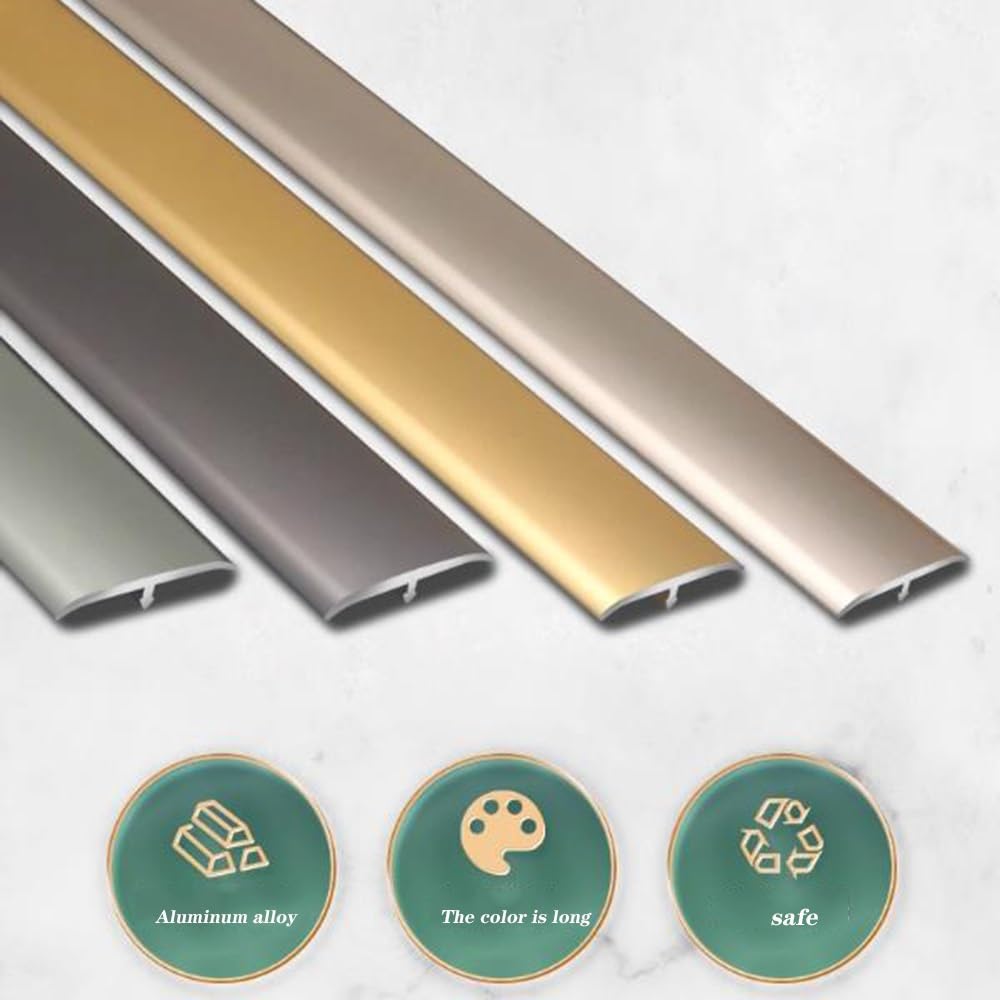Striscia di transizione del pavimento da 35,4 pollici soglia for modanatura a T Copertura in alluminio for unire gli spazi vuoti del pavimento in piastrelle di moquette(Titanium,33mm/1.3in)