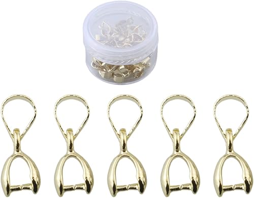 1 caja de 20 piezas de clip de clip de pellizco relleno de oro real para manualidades de joyería (oro de 14 quilates)