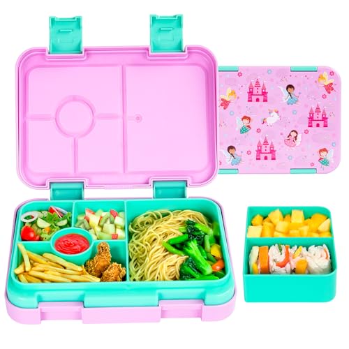 QCQHDU Brotdose Kinder mit 6 Fächern - Lunchbox mit Unterteilungen, Bento Box für Schule, Kindergarten, Outdoor | Leckdicht, Spülmaschinenfest, BPA-Frei(Blassrosa) QCQHDU Brotdose Kinder mit 6 Fächern - Lunchbox mit Unterteilungen, Bento Box für Schule, Kindergarten, Outdoor | Leckdicht, Spülmaschinenfest, BPA-Frei(Blassrosa)