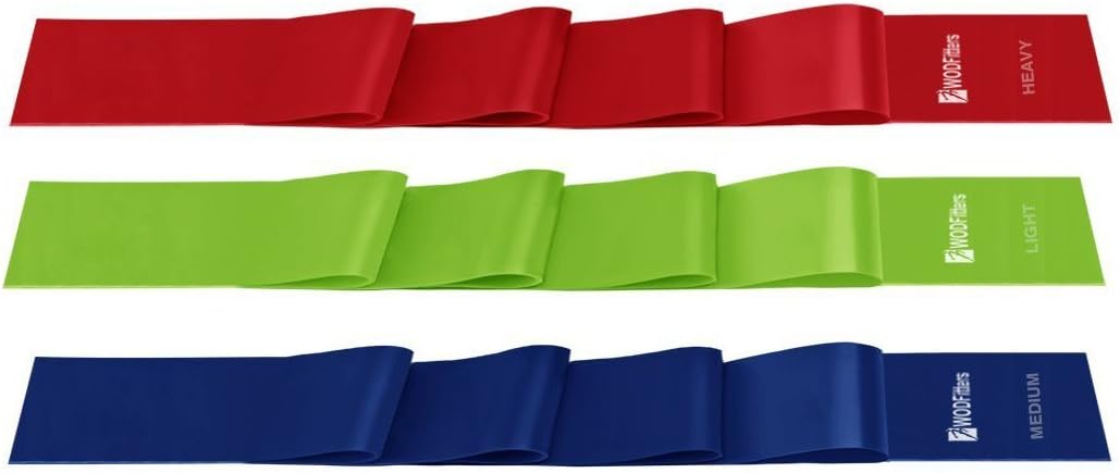 WODFitters Professional Latex Resistance Bands Set of 5' Long Bands for Lower Body, Upper Body, and Core Exercise, Physical Therapy, Yoga, Pilates, at-Home Workouts, Senior Workouts and Rehab