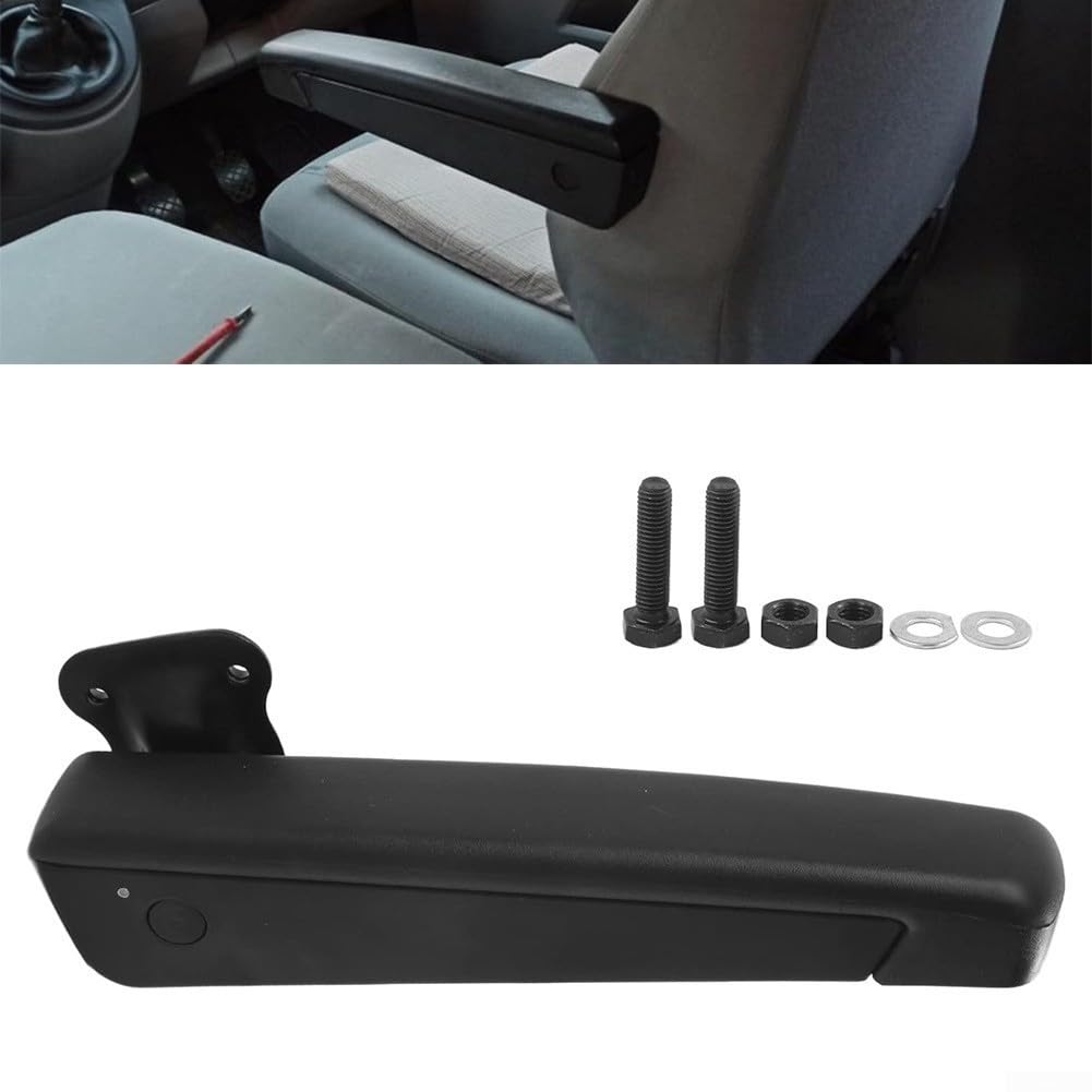 Par de reposabrazos ajustables para asiento de coche, resistente a los golpes, soporte ergonómico para camiones, automóviles, piezas de consola interior, color negro, ángulo de 0 a 120 grados