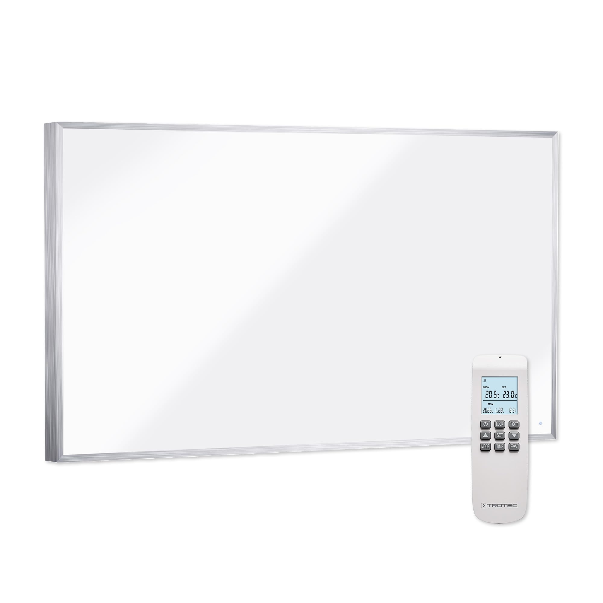 TROTEC TIH 500 ST grzejnik ścienny na podczerwień – moc grzewcza 580 W – grzejnik elektryczny z termostatem, 905 x 605 mm, IP54