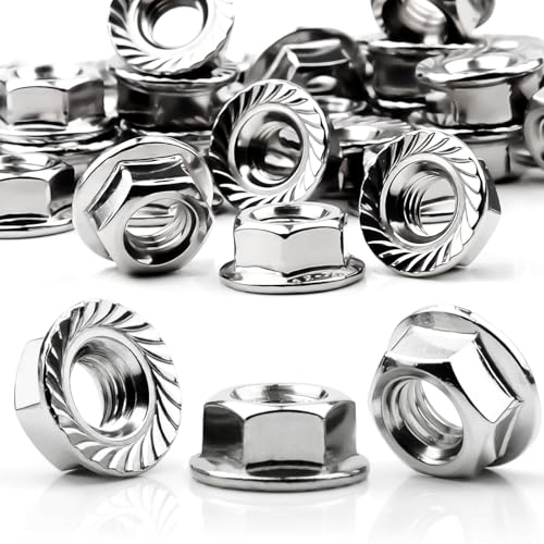Mbsomnus 60 Piezas Dadi Flangiati M4 con Denti di Bloccaggio DIN 6923 M4 Dado in Acciaio Inox A2 V2A Dadi di Bloccaggio Dadi Autobloccanti Dadi di Bloccaggio Dadi di Bloccaggio Dadi di Arresto Flangia