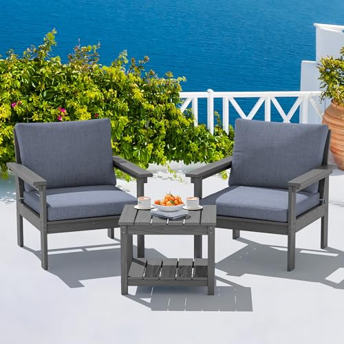 Image of SERWALL HDPE Patio Conversation Set with Side Table