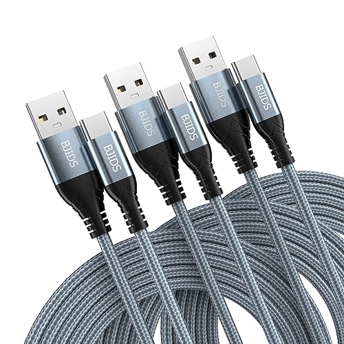 USB Type C Cable 3Pack (2M+2M+2M) Nylon Braided USB C Cable Fast Charger Charging Cord Compatible Samsung Galaxy S9 S8 Note 9 Note 8 Plus,LG V30 G6 G5 V20,GooglePixel, Moto Z