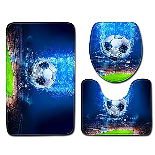 JYJFORYOU 3-teiliges rutschfestes Badematten-Set Superweiche, schnell trocknende Badezimmermatte Teppich U-förmige…