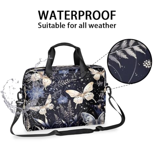Maletín para Laptop con patrón de hojas y mariposas, 16 pulgadas miniatura 2