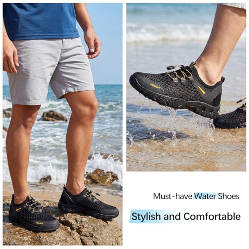 Image of Water Shoes Men Quick Drying Outdoor Hiking Barefoot Boat Footwear Aqua Shoes for Water Sport Waders Diving Hiking Sailing Travel Beach Wading Swimming Fishing Kayaking