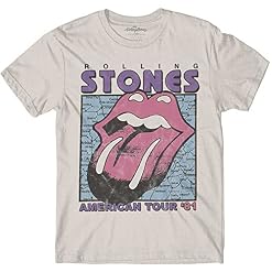 The Rolling Stones American Tour Map Officiel T-Shirt Hommes Unisexe - Les Beatles, Paul McCartney, John Lennon, RIngo Starr, George Harrison