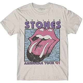 The Rolling Stones American Tour Map Officiel T-Shirt Hommes Unisexe - Les Beatles, Paul McCartney, John Lennon, RIngo Starr, George Harrison