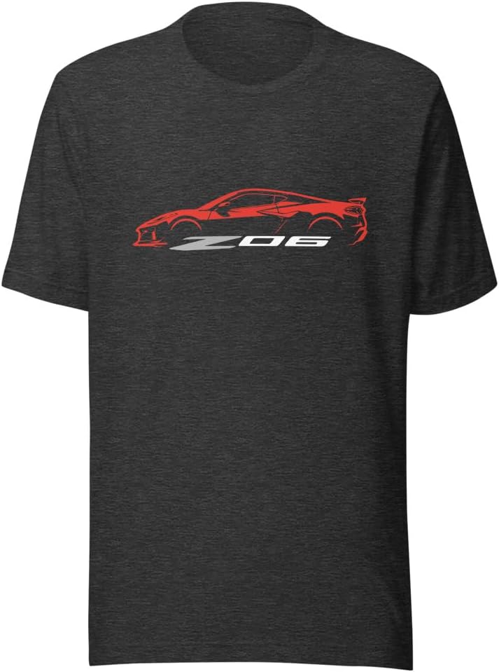 2024 2025 Sports Car C8 Z06 Torch Red Silhouette 8th Generation Vette Drivers Custom Graphic T-Shirt