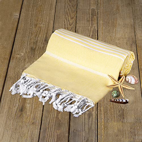 Aegean Concept - Turkish Beach Towel (37 X 77), Sandproof, Prewashed For Soft Feel, 100% Cotton, Quick Dry, Oversized Towels For Travel, Pool, Must Haves With Lively Colors (Apricot) #TOP1