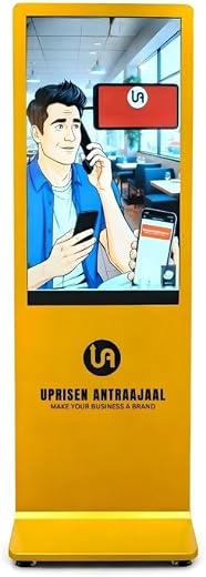 Uprisen Antraajaal 43 Inch Digital Standee – Luxury Golden Colour Series | Premium Display for Showrooms, Salons & Retail ...