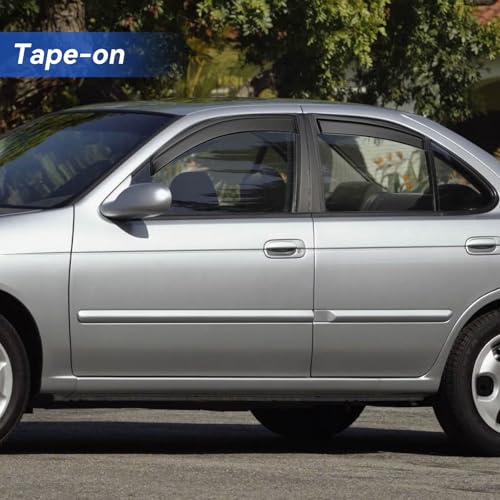 Image of Window Visors Rain Guards Shield for 2000-2006 Nissan Sentra, Out-Channel Window Vent Wind Deflectors Visors Shades for 00-06 Nissan Sentra