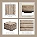 THYOI 10 Pcs Deck Tiles, Patio Flooring - Outdoor Waterproof Acacia Wood Tiles for All Weather Use - Balcony, Backyard, Indoor & Outdoor (White Striped Pattern, 10 Square Ft)