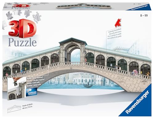 Ravensburger - Puzzle 3D, Ponte di Rialto, Puzzle per Adulti e Ragazzi 10+ Anni, Idea Regalo, Modellismo, 216 Pezzi