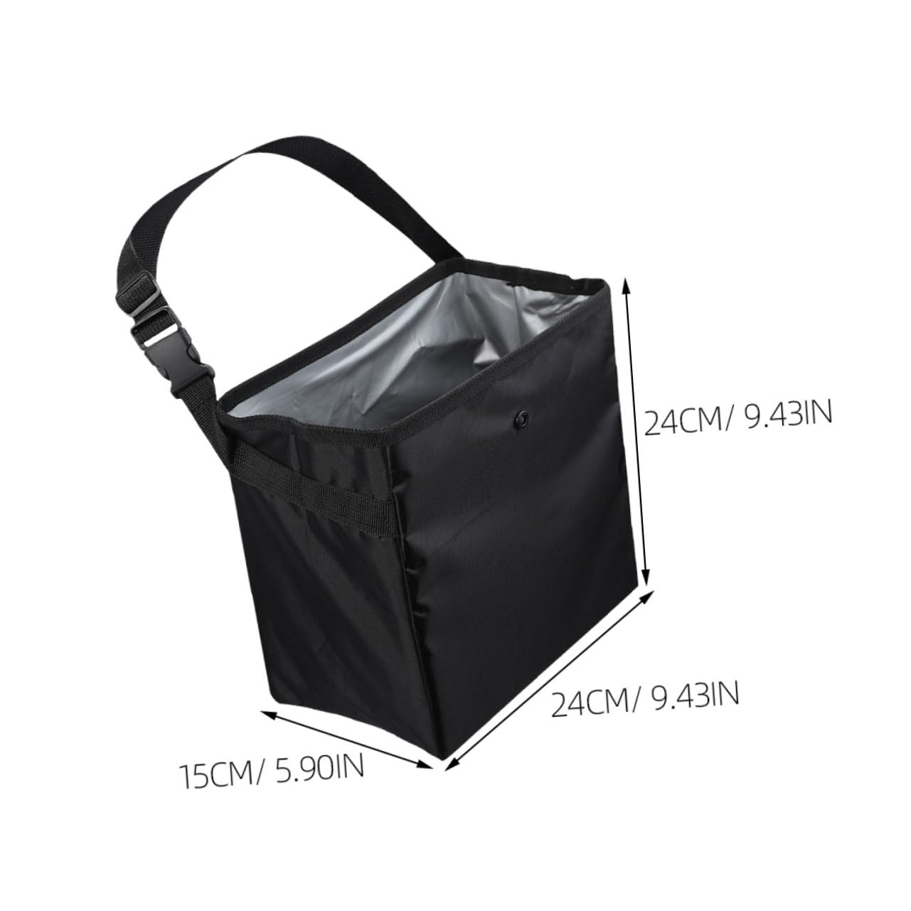 2 Stück Auto Abfalleimer 8, 5l aus Nylon und Pvc Schwarz | Tragbarer Organizer für Werkzeug und Spielzeug, Auslaufsicherer Behälter, für Reise und Camping