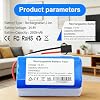 2600mAh Battery Replacement for Tesvor SUN-INTE-172 SUN-INTE-273 OKP Life K2 K3P K4 K5 K7 Deenkee 600 DK600 DK600 MAX, Plye PUCRC660 PUCRC675 Ionvac Smartclean 2000 Coredy R750-1600Pa Vacuum Cleaner