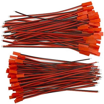 BGTXINGI 100PCS 50Pairs JST 2Pin Female Male Connector Wire Cable for LED Light Strip RC Toy Battery 5.9’’