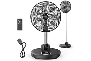 12 Inch Rechargeable Fan: Foldable, Portable, Quiet, Remote Control