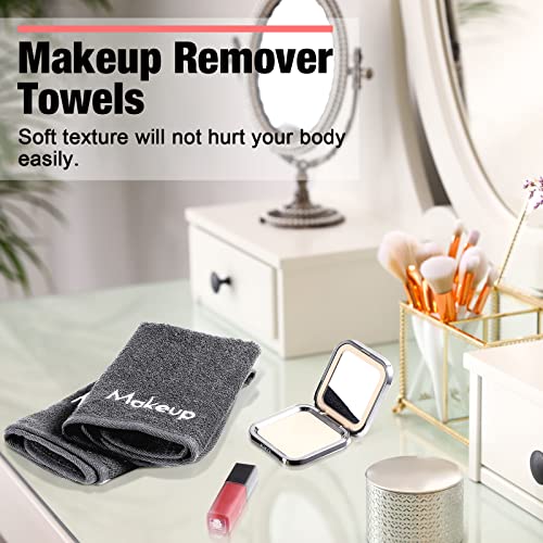 72 Pcs Makeup Remover Towels 13 X 13 Inch, Soft Cotton Washcloths With Makeup Embroidery Reusable Facial Cleansing Ultra Absorbent Make Up Removal Washcloths Holiday Gift For Women (Gray) #TOP3