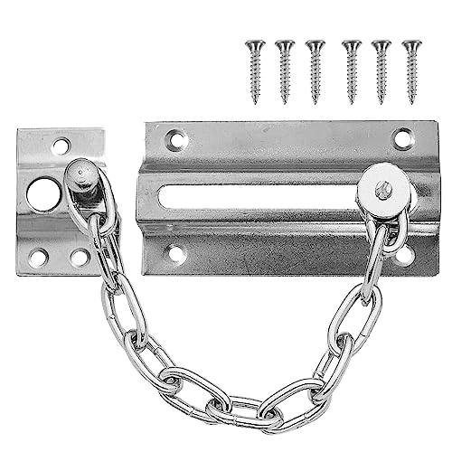 Security Door Chains for Front Door Chrome Chain Door Restrictor Door Security Chain Door Chain Lock Front Door Security Door Safety Chain Security Chain for Front Door Chain Door Lock